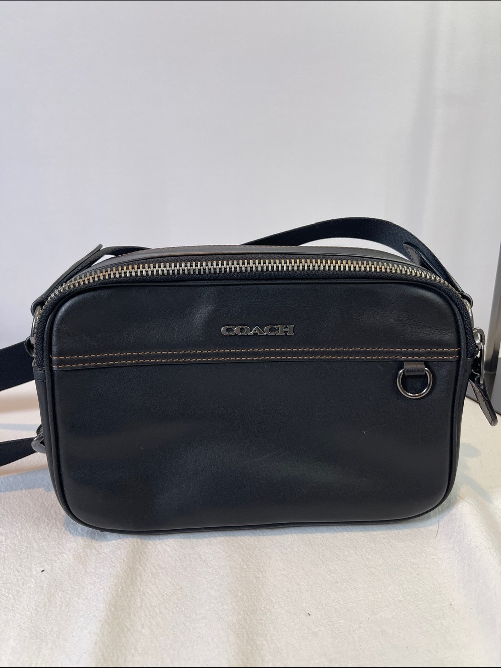 Coach H2144-C4148 Charter Crossbody Bag Black Smooth Leather Camera Bag